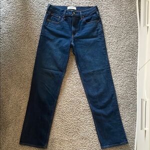Dark Blue 90s Straight Mid Rise Abercrombie Jeans